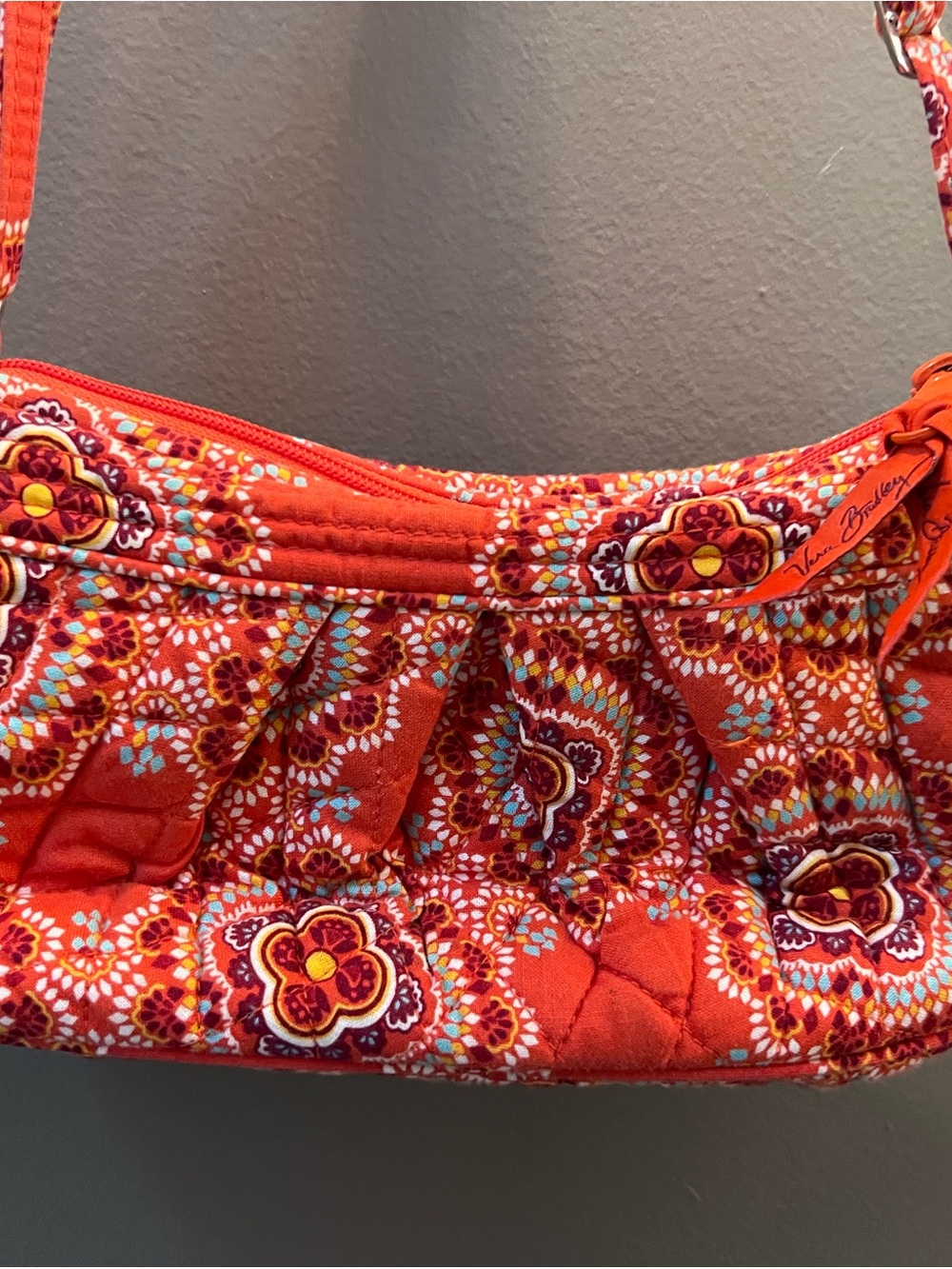 Vera Bradley Orange Floral Quilted Shoulder Bag